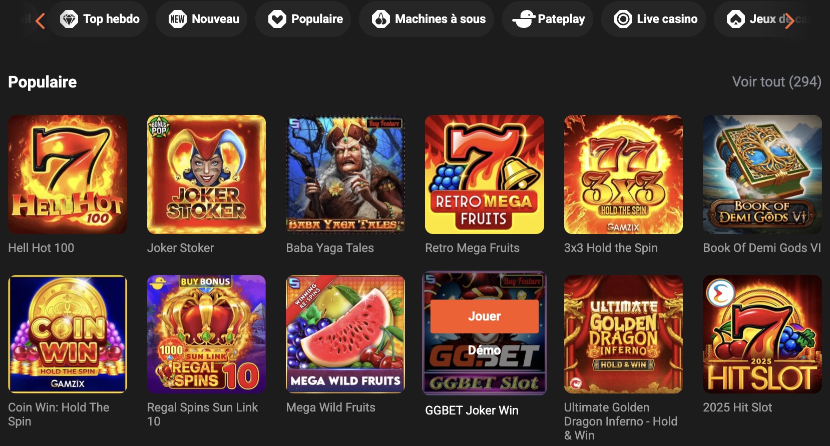 GGBET Casino Games